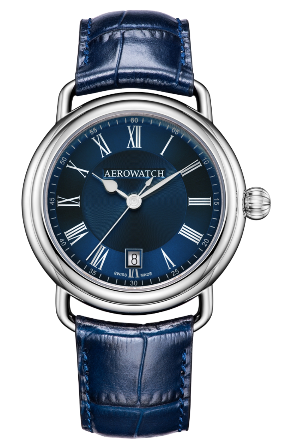 Мужские часы Aerowatch 1942 42900 AA29, механизм кварцевый, циферблат синий, браслет кожа — Изображение 1