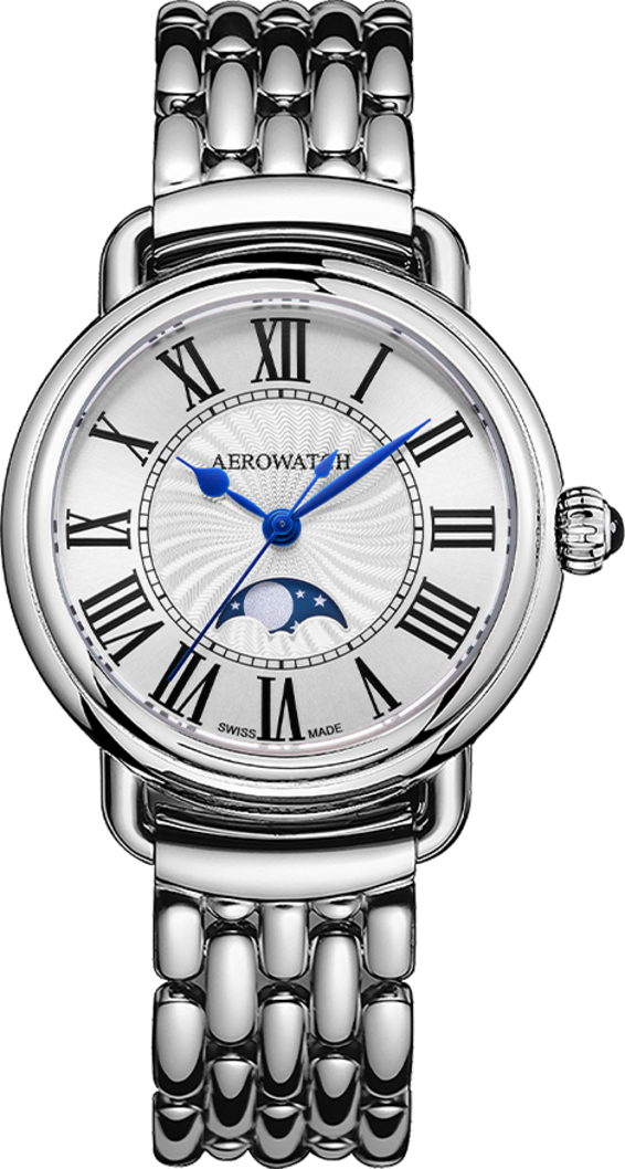 Женские часы Aerowatch 1942 43960 AA03 M, механизм кварцевый, циферблат серебристый, браслет нержавеющая сталь — Изображение 1