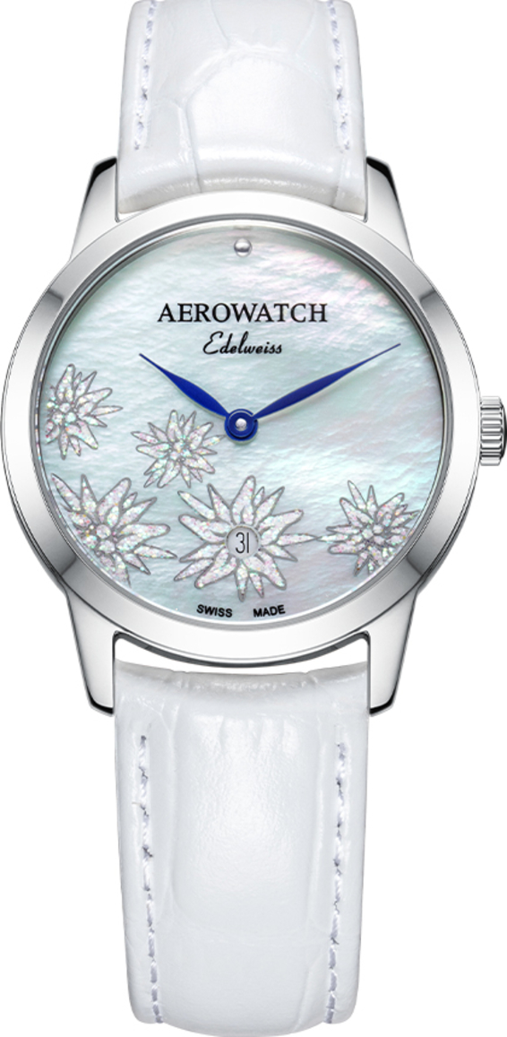 Женские часы Aerowatch Les Grandes Classiques 49978 AA12, механизм кварцевый, циферблат голубой, браслет кожа — Изображение 1