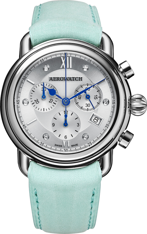 Женские часы Aerowatch 1942 83926 AA08, механизм кварцевый, циферблат серебристый, браслет кожа — Изображение 1