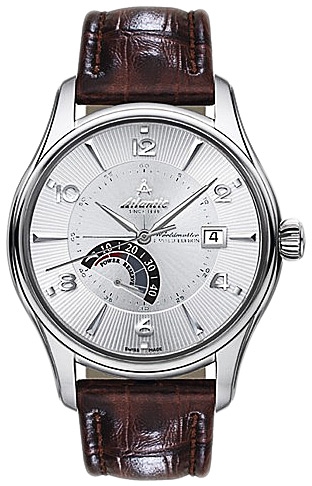 Мужские часы Atlantic Worldmaster 52755.41.25S, механизм механический с автоподзаводом, циферблат серебристый, браслет кожа — Изображение 1