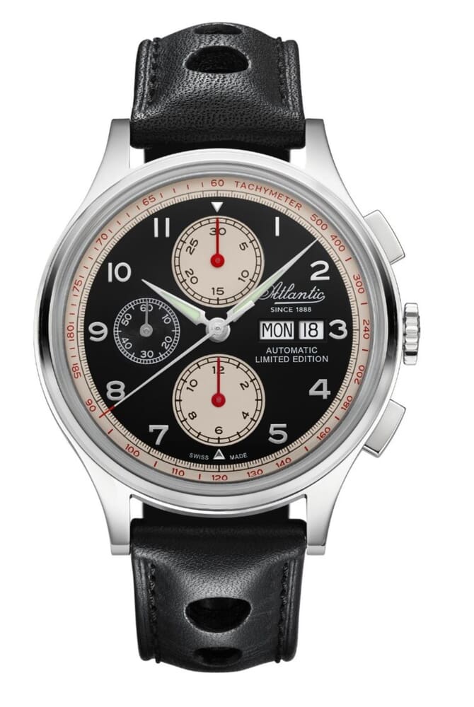 Мужские часы Atlantic Worldmaster 55852.41.63, механизм механический с автоподзаводом, циферблат черный, браслет кожа — Изображение 1