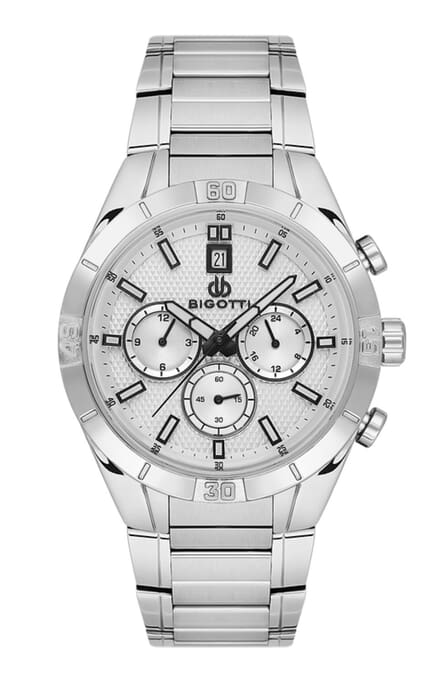 Мужские часы Bigotti Raffinato BG.1.10582-1, механизм кварцевый, циферблат белый, браслет нержавеющая сталь — Изображение 1