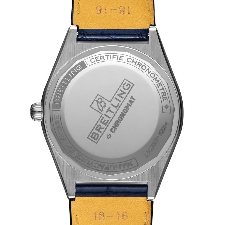 Женские механический с автоподзаводом часы Breitling Chronomat A10380611C1P1 синий кожа — Изображение 4