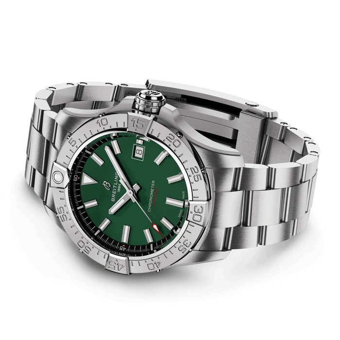 Мужские механический хронометр с автоподзаводом часы Breitling Avenger A17328101L1A1 зеленый hержавеющая сталь — Изображение 3