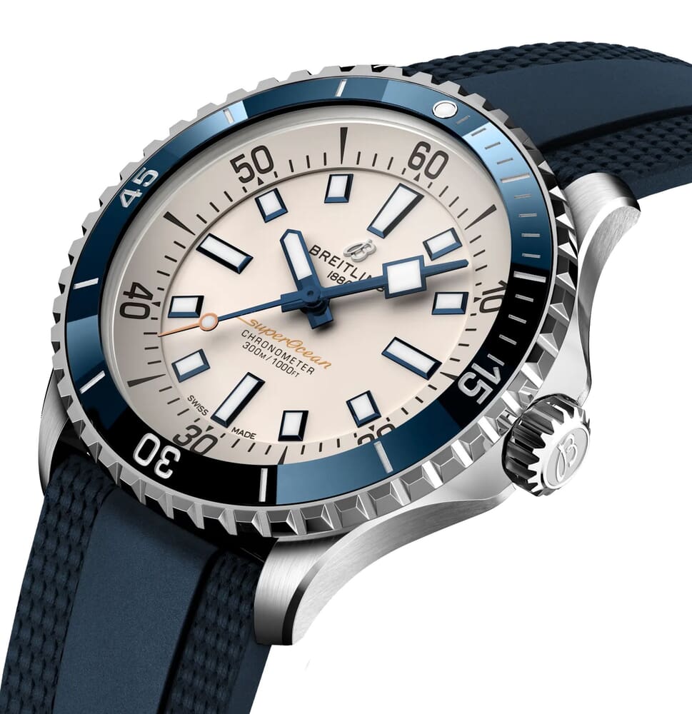 Мужские механический с автоподзаводом часы Breitling Superocean A17375E71G1S1 белый каучук — Изображение 2