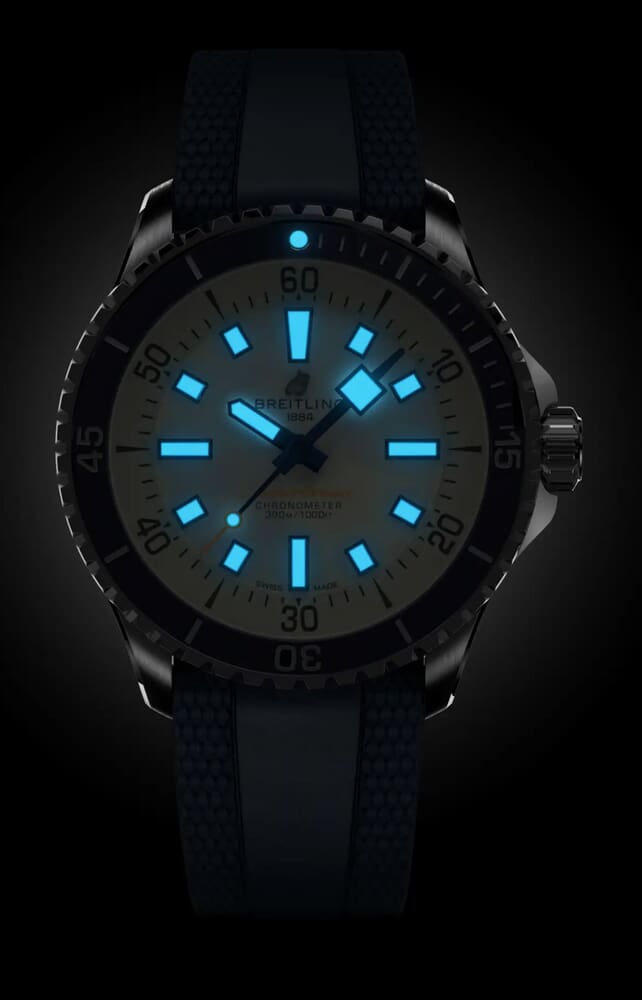 Мужские механический с автоподзаводом часы Breitling Superocean A17375E71G1S1 белый каучук — Изображение 6