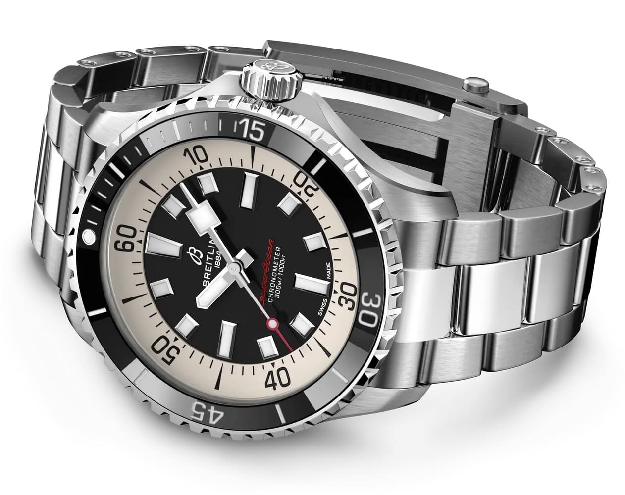 Мужские механический с автоподзаводом часы Breitling Superocean A17376211B1A1 черный нержавеющая сталь — Изображение 3