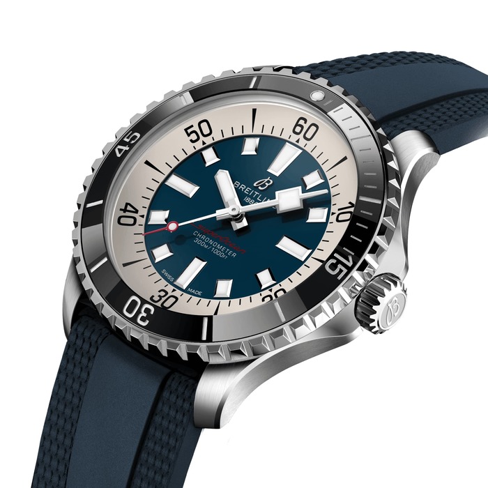 Мужские механический хронометр с автоподзаводом часы Breitling Superocean A17376211C1S1 синий каучук — Изображение 2