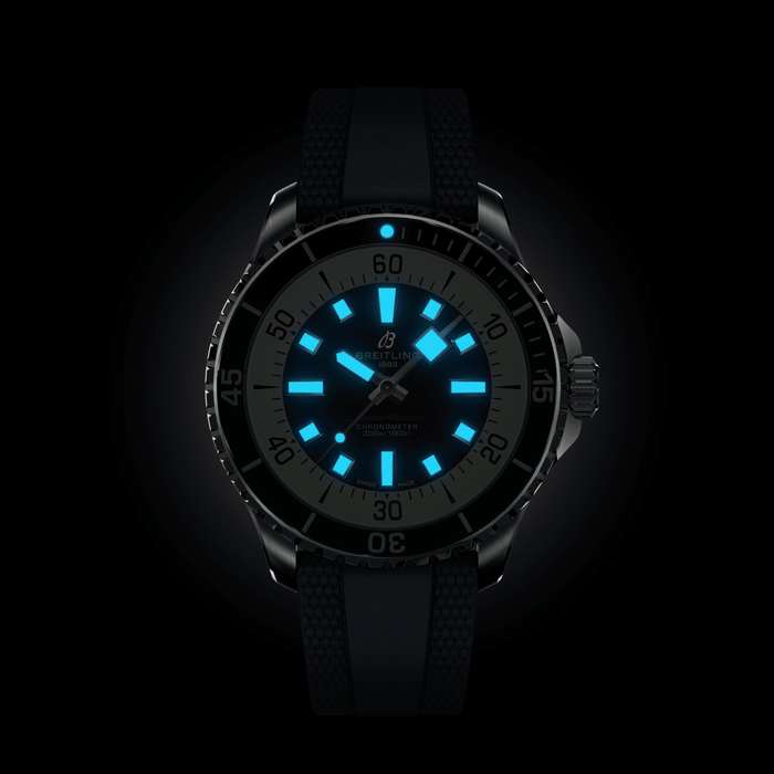 Мужские механический хронометр с автоподзаводом часы Breitling Superocean A17376211C1S1 синий каучук — Изображение 6