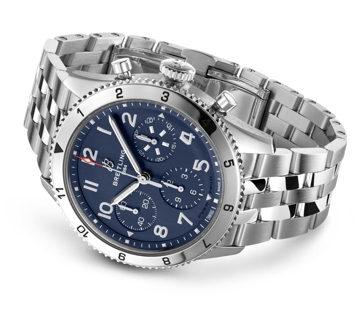 Мужские механический с автоподзаводом часы Breitling Classic AVI A233801A1C1A1 синий нержавеющая сталь — Изображение 3