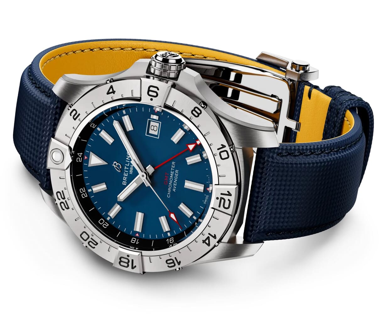 Мужские механический с автоподзаводом часы Breitling Avenger A32320101C1X1 синий текстиль — Изображение 3