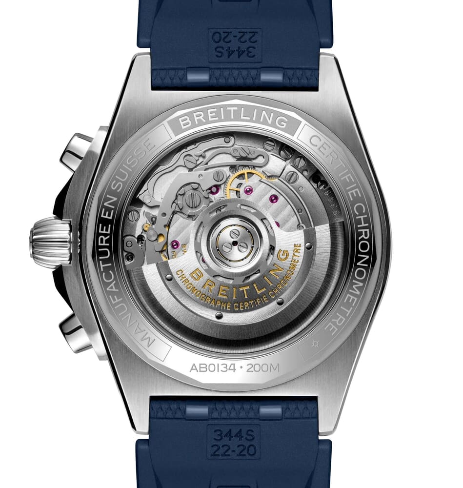 Мужские механический с автоподзаводом часы Breitling Chronomat AB0134101C1S1 синий каучук — Изображение 4