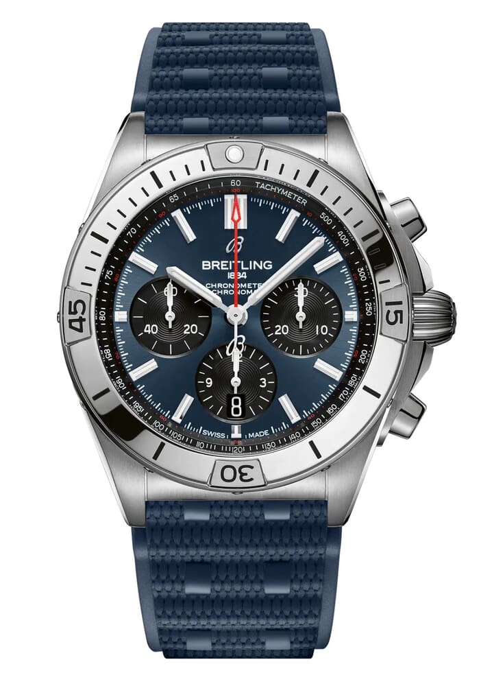 Мужские механический с автоподзаводом часы Breitling Chronomat AB0134101C1S1 синий каучук — Изображение 1