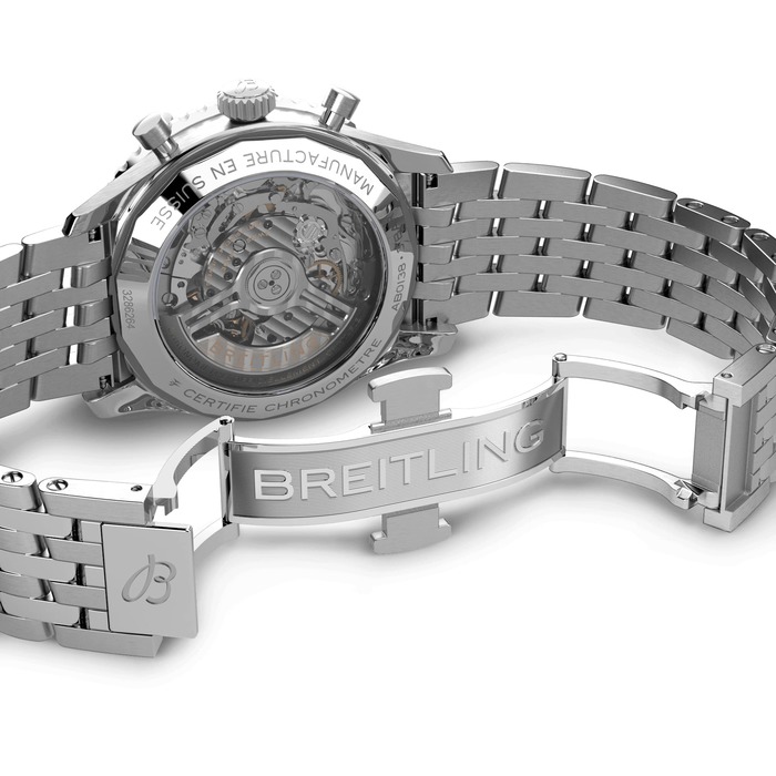 Мужские механический хронограф с автоподзаводом часы Breitling Navitimer AB0138241L1A1 зеленый hержавеющая сталь — Изображение 6