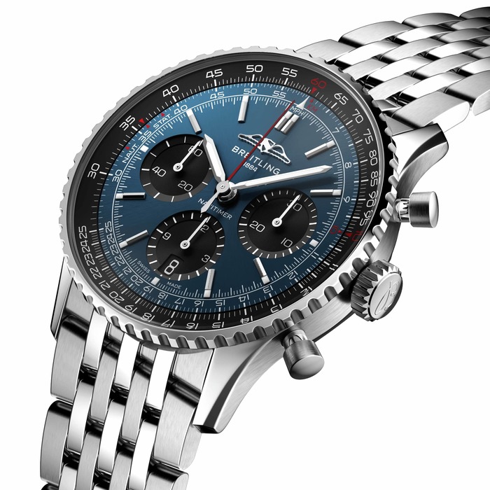 Мужские механический хронограф с автоподзаводом часы Breitling Navitimer AB0139241C1A1 синий hержавеющая сталь — Изображение 2