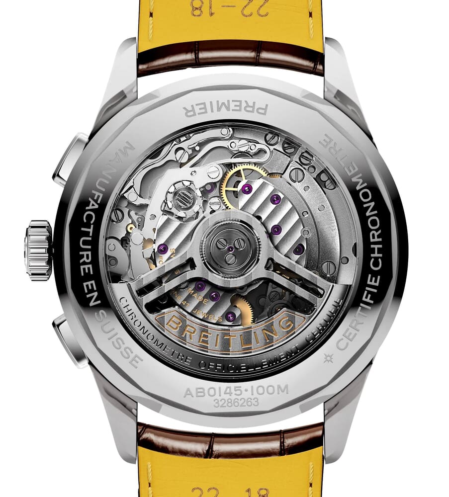 Мужские механический с автоподзаводом часы Breitling Premier AB0145211G1P1 бежевый кожа аллигатора — Изображение 4