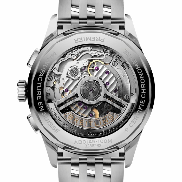 Мужские механический хронометр с автоподзаводом часы Breitling Premier AB0145371L1A1 зеленый hержавеющая сталь — Изображение 4