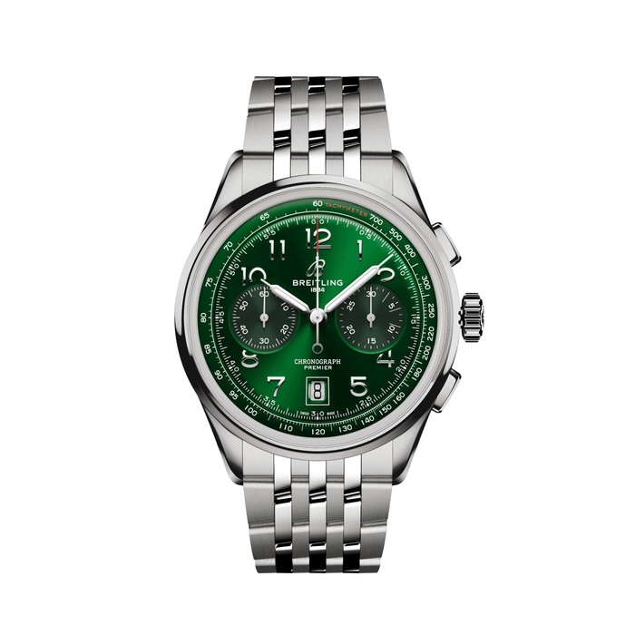 Мужские механический хронометр с автоподзаводом часы Breitling Premier AB0145371L1A1 зеленый hержавеющая сталь — Изображение 1
