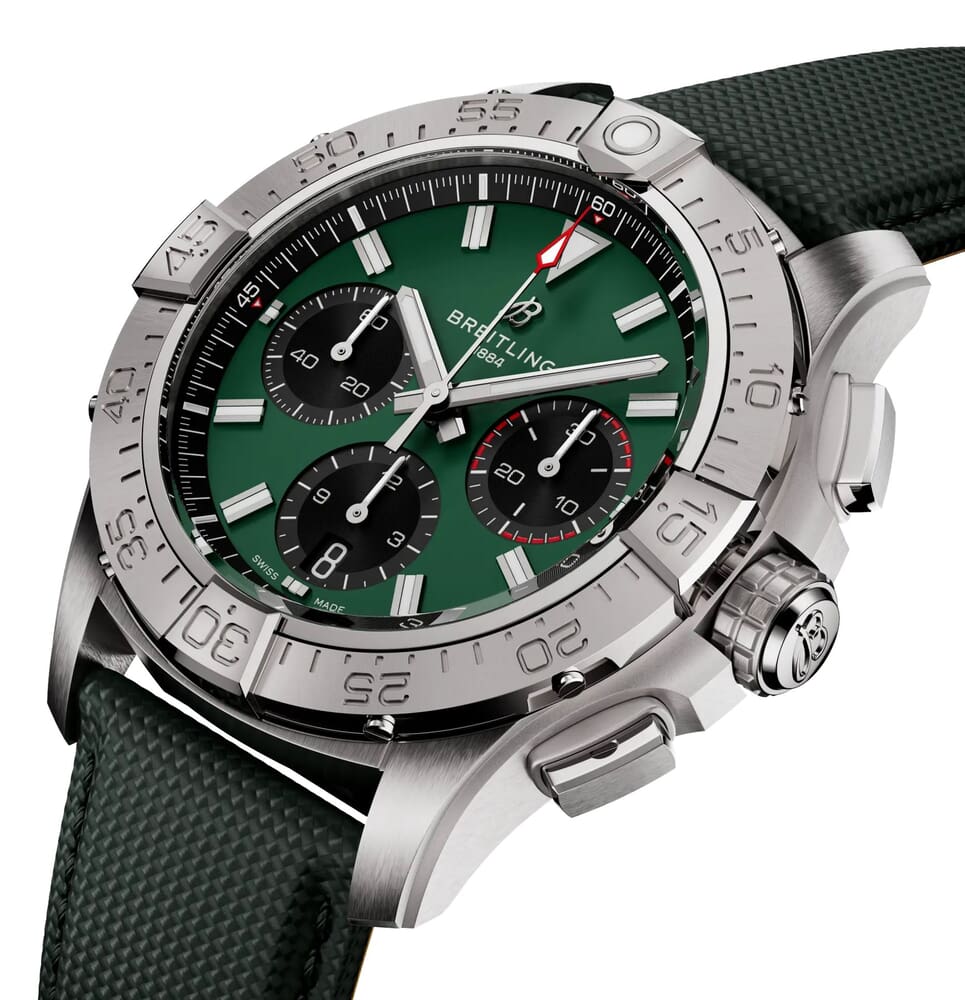 Мужские механический с автоподзаводом часы Breitling Avenger AB0146101L1X1 зеленый текстиль — Изображение 2