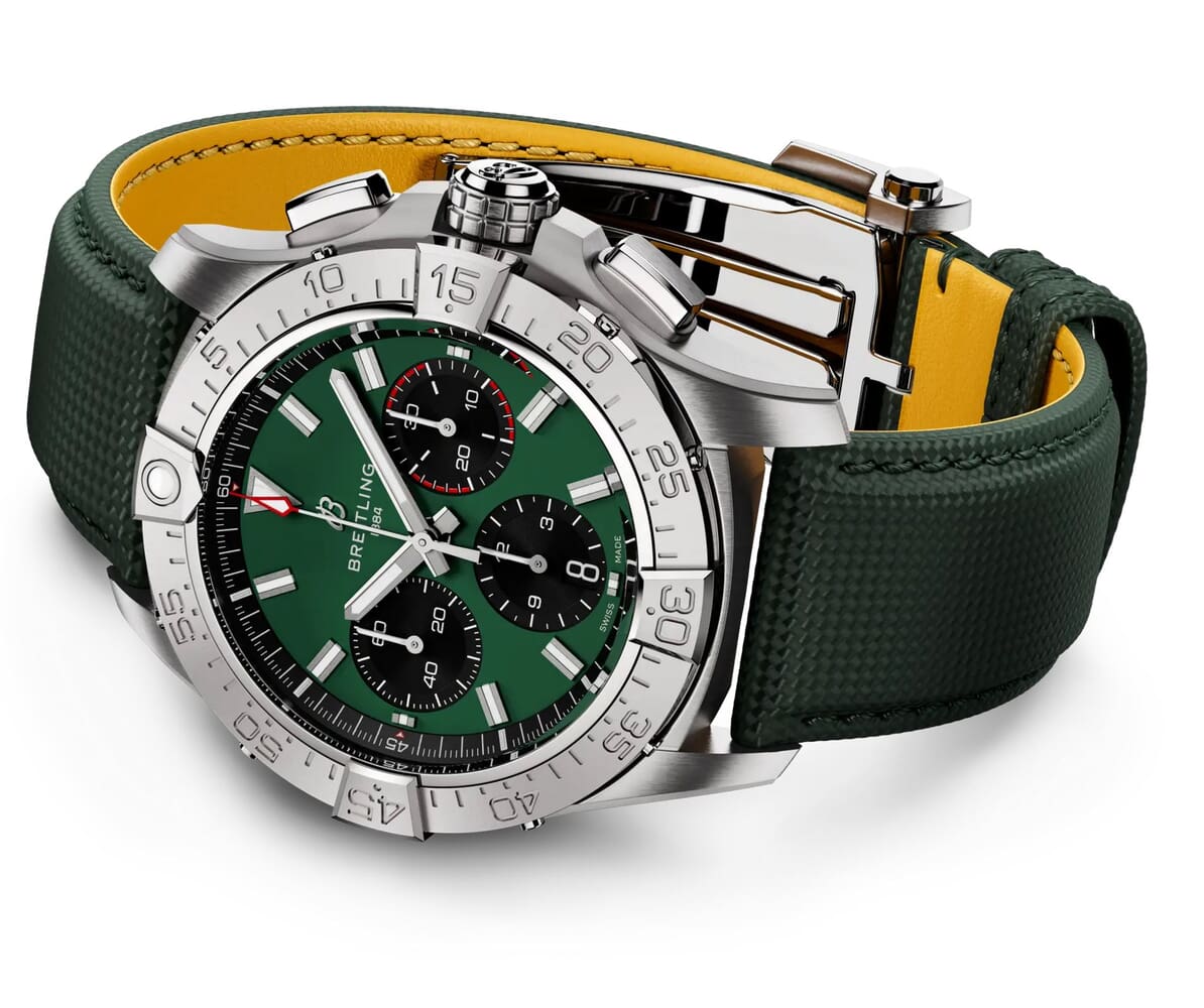 Мужские механический с автоподзаводом часы Breitling Avenger AB0146101L1X1 зеленый текстиль — Изображение 3