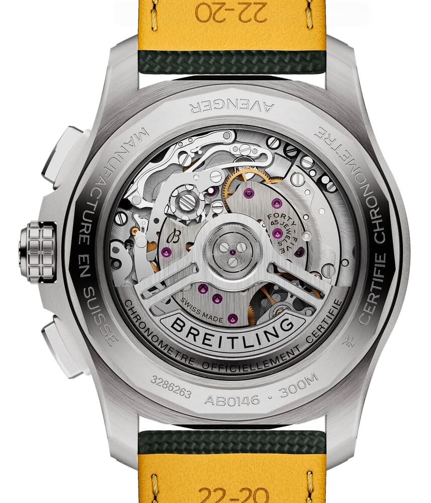 Мужские механический с автоподзаводом часы Breitling Avenger AB0146101L1X1 зеленый текстиль — Изображение 4