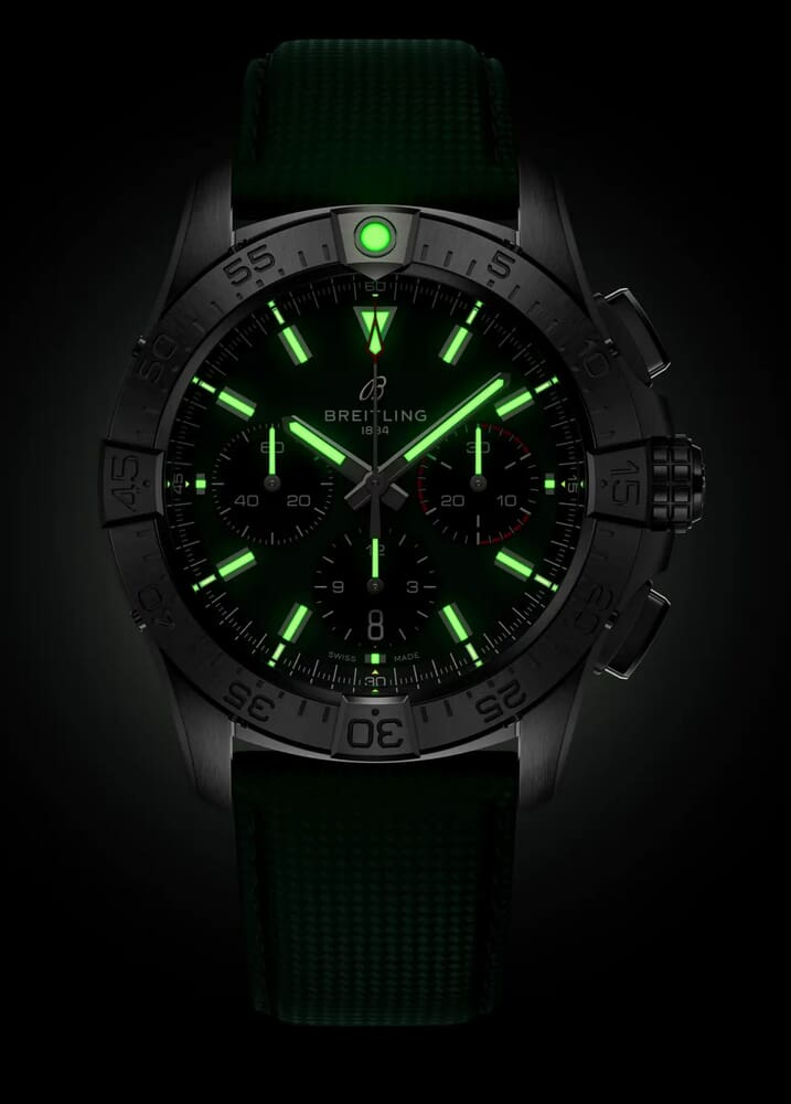 Мужские механический с автоподзаводом часы Breitling Avenger AB0146101L1X1 зеленый текстиль — Изображение 5