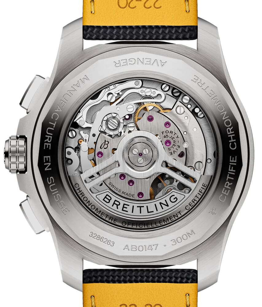 Мужские механический с автоподзаводом часы Breitling Avenger AB0147101B1X1 черный текстиль — Изображение 4