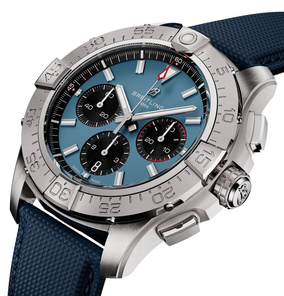 Мужские механический с автоподзаводом часы Breitling Avenger AB0147101C1X1 синий текстиль — Изображение 2