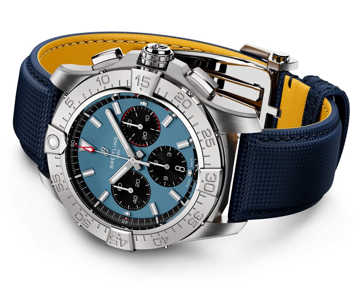 Мужские механический с автоподзаводом часы Breitling Avenger AB0147101C1X1 синий текстиль — Изображение 3