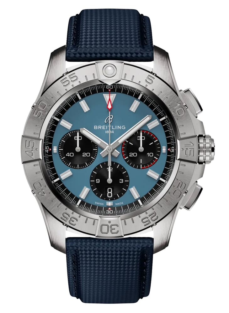 Мужские механический с автоподзаводом часы Breitling Avenger AB0147101C1X1 синий текстиль — Изображение 1