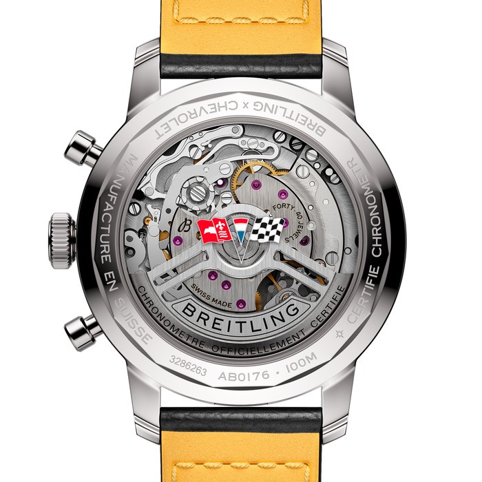 Мужские часы Breitling Top Time AB01761A1K1X1, механизм механический хронограф с автоподзаводом, циферблат красный, браслет кожа — Изображение 3