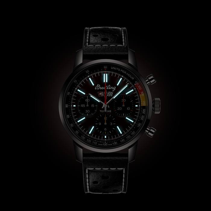 Мужские часы Breitling Top Time AB01761A1K1X1, механизм механический хронограф с автоподзаводом, циферблат красный, браслет кожа — Изображение 5