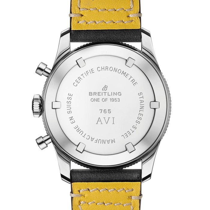 Мужские механический хронометр с ручным подзаводом часы Breitling Classic AVI AB0920131B1X1 черный кожа — Изображение 4