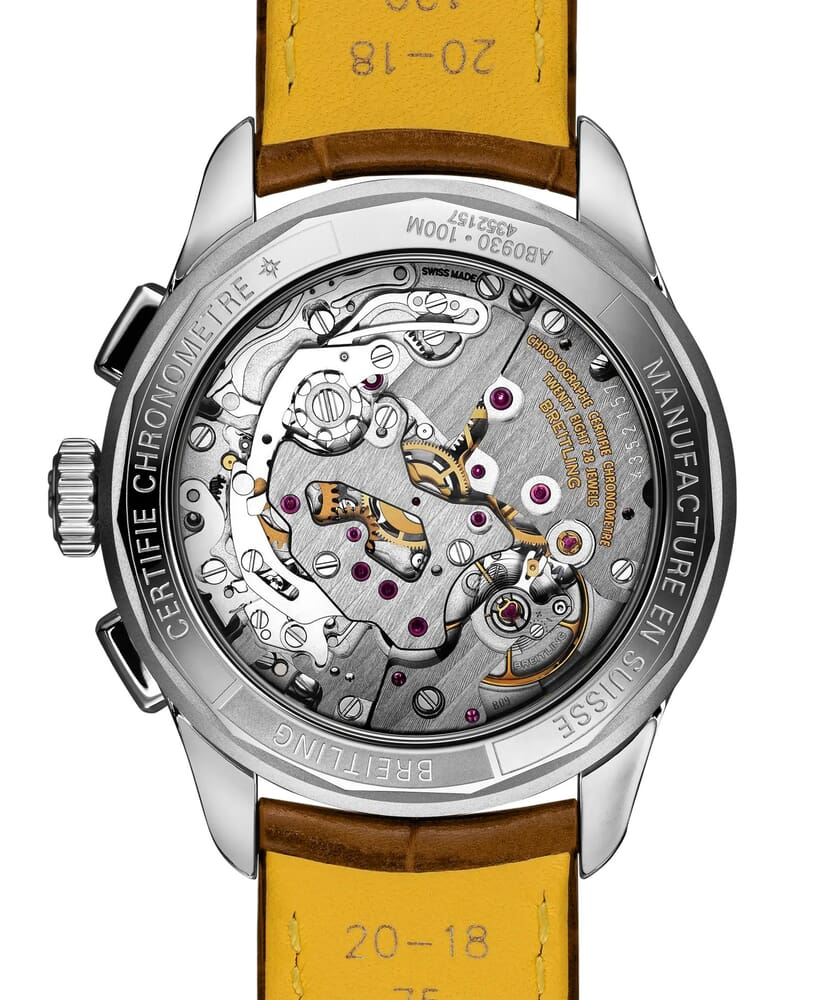 Мужские механический с ручным заводом часы Breitling Premier AB0930D31L1P1 зеленый кожа аллигатора — Изображение 4