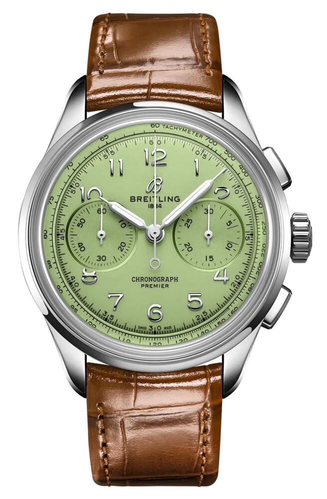Мужские механический с ручным заводом часы Breitling Premier AB0930D31L1P1 зеленый кожа аллигатора — Изображение 1