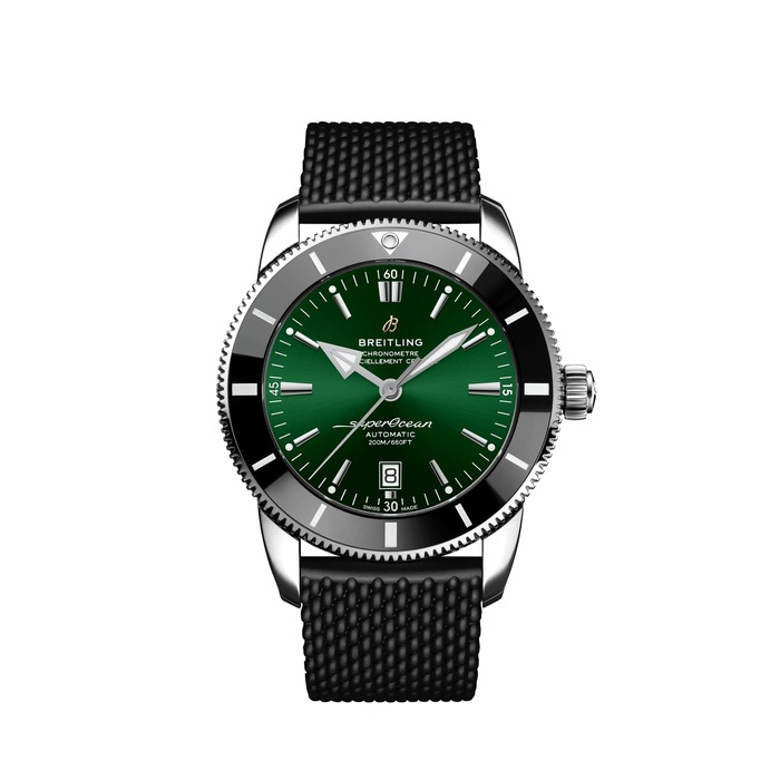 Мужские механический хронометр с автоподзаводом часы Breitling Superocean Heritage AB2020121L1S1 зеленый каучук — Изображение 1