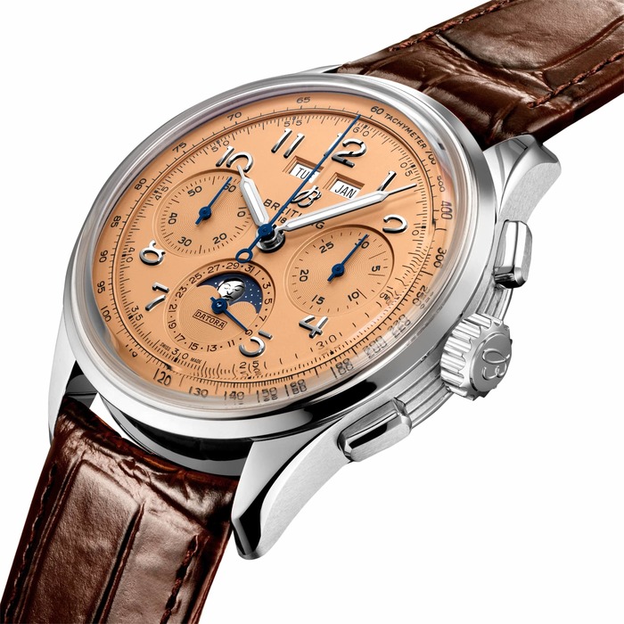 Мужские механический хронометр с автоподзаводом часы Breitling Premier AB2510201K1P1 медный кожа аллигатора — Изображение 2