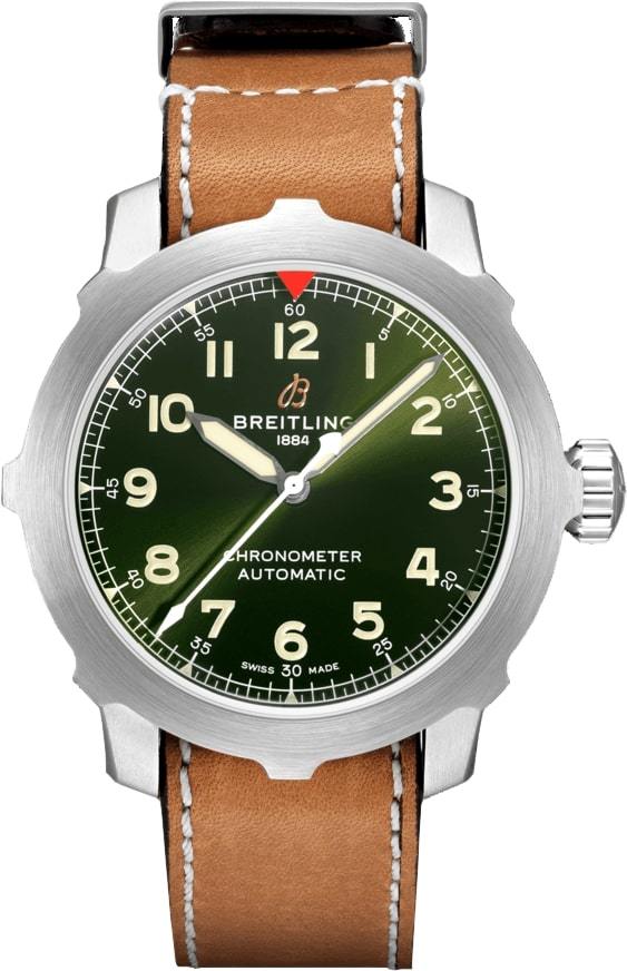 Мужские механический хронометр с автоподзаводом часы Breitling Aviator 8 EB2040101L1X1 зеленый кожа — Изображение 1