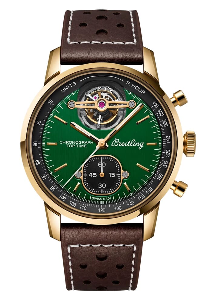 Мужские механический с автоподзаводом часы Breitling Top Time NB21251A1L1X1 зеленый кожа — Изображение 1