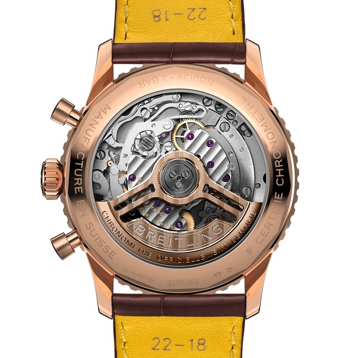 Мужские механический хронограф с автоподзаводом часы Breitling Navitimer RB0139211G1P1 серебристый кожа аллигатора — Изображение 4