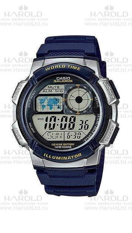 Мужские часы Casio Standart Digital AE-1000W-2A, механизм электронные, циферблат , браслет пластик — Изображение 1