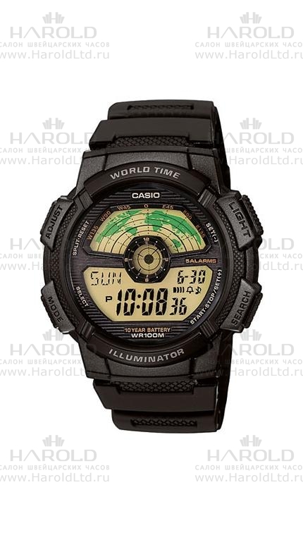 Мужские часы Casio Standart Digital AE-1100W-1B, механизм электронные, циферблат , браслет пластик — Изображение 1