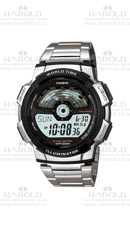 Мужские часы Casio Standart Digital AE-1100WD-1A, механизм электронные, циферблат , браслет сталь — Изображение 1