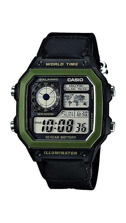 Мужские часы Casio Casio Collection AE-1200WHB-1B, механизм электронные, циферблат , браслет ткань — Изображение 1