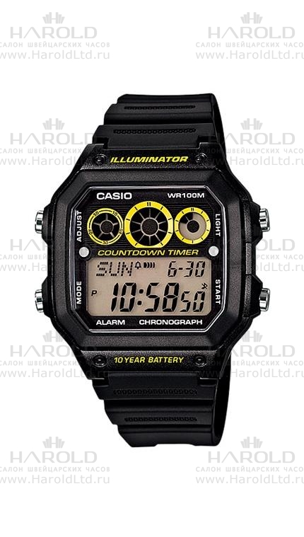 Мужские часы Casio Standart Digital AE-1300WH-1A, механизм электронные, циферблат , браслет пластик — Изображение 1