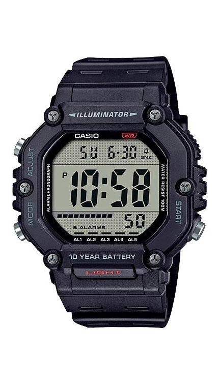 Мужские часы Casio Casio Collection AE-1600H-1A, механизм электронные, циферблат , браслет пластиковый ремешок — Изображение 1