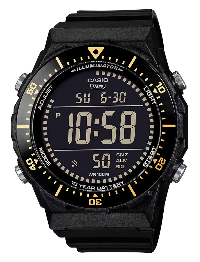 Мужские часы Casio Casio Collection AE-1700H-1B, механизм кварцевый хронограф, циферблат черный, браслет пластик — Изображение 1