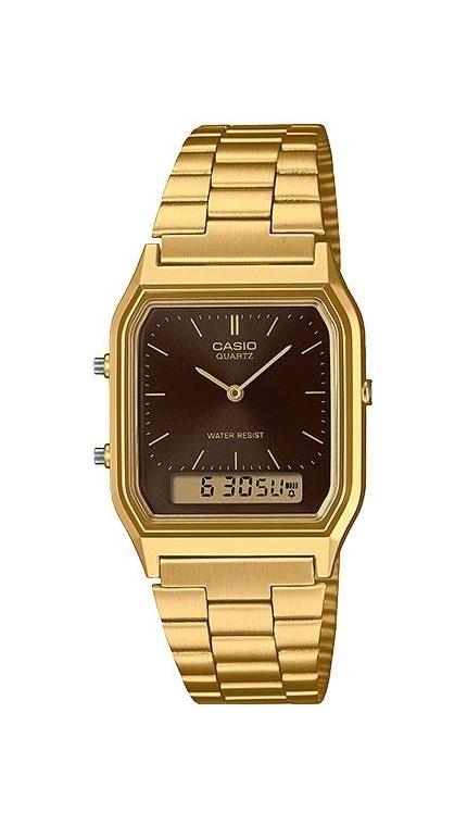 Унисекс часы Casio Vintage AQ-230GA-5A, механизм кварцевый + электронный, циферблат , браслет браслет сталь + pvd — Изображение 1
