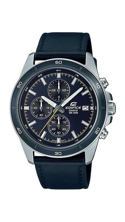 Мужские часы Casio Edifice EFR-526L-2C, механизм кварцевый хронограф, циферблат , браслет кожа — Изображение 1